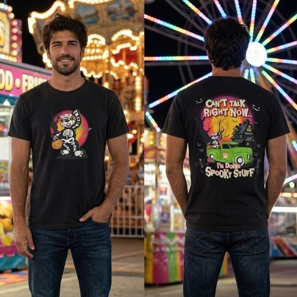 Buc-ee's Halloween Distressed Shirt Men's Small 36 Chest Black Graphic Tee
